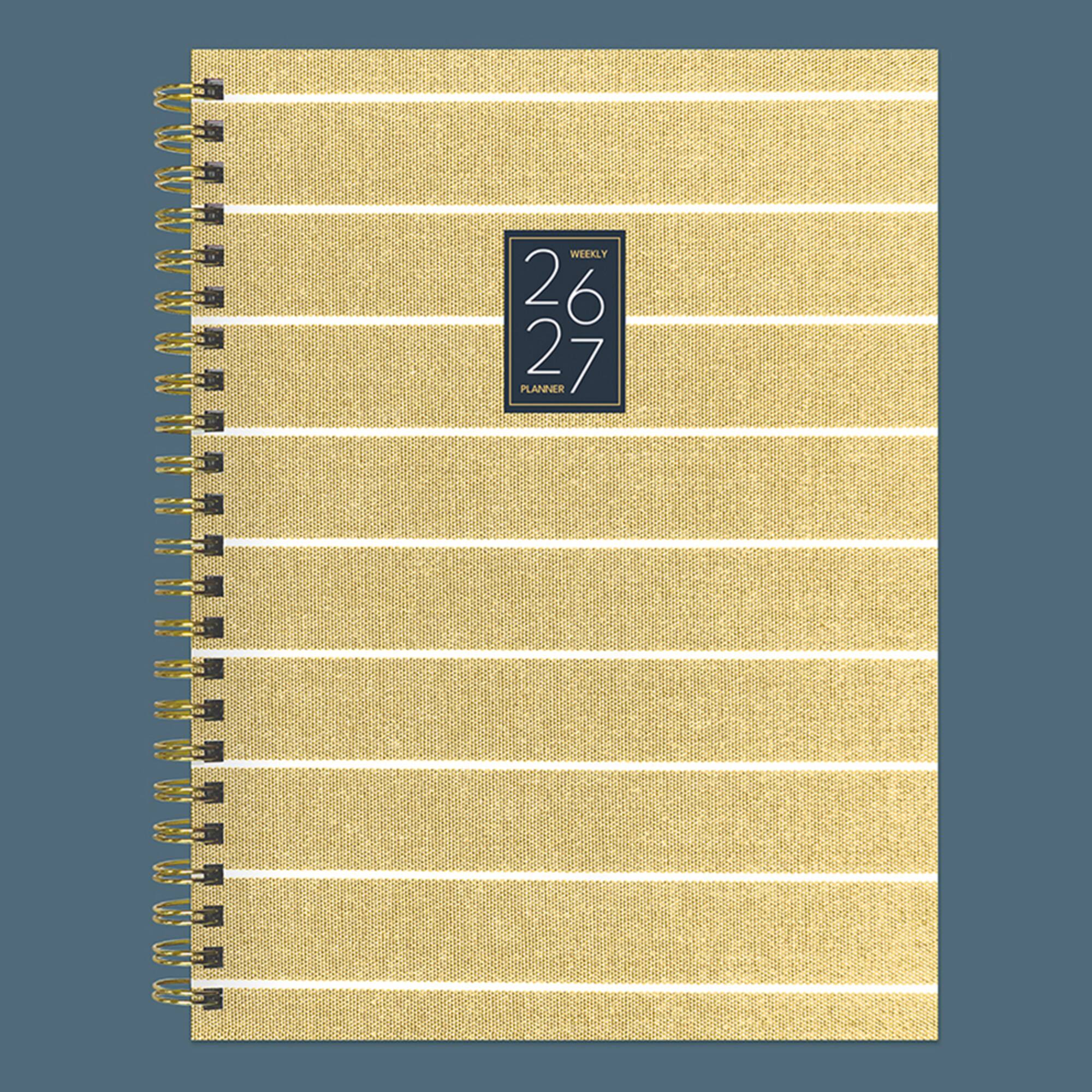 TF Publishing Yellow Medium 2026-27 Linen Weekly Monthly Planner